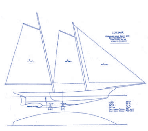 Drawing of a corsair plan