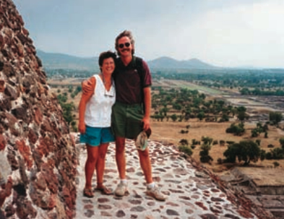 Leslie and Jay take in the view from the pyramids near Mexico City.