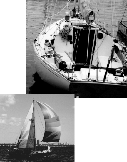 Andrews Hooker has turned his Redwing 30 into a serious racer and occasional cruiser. The traveler control lines lead to “Hooker cams,” which override the cams at the end of the traveler, allowing it to be adjusted by the crew forward in the cockpit. In the same way, the mainsheet trigger cam, mounted on the starboard cabintop, will override the cam mounted on the fiddleblock at the end of the boom above the traveler.