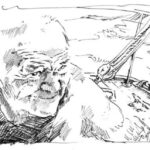 illustration of a man on a boat