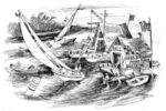 illustration of sailboat at dock