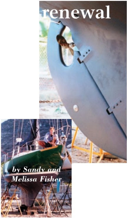 Onrust ready for launch, at left, and the completed rudder, at right, ready for a sea trial.