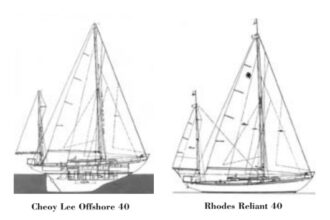 Illustration of Cheoy Lee Offshore 40 and Rhodes Reliant 40