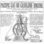 This all-purpose engine was offered by Pacific Engine Co. in 1890. It could be run on coal (producer) gas or gasoline.