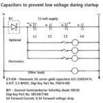 Capacitors to prevent low voltage during startup