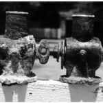 Badly corroded seacocks which Bill removed from his “new” Eastward Ho 31.