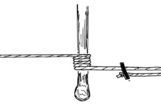illustration of a lashed tiller