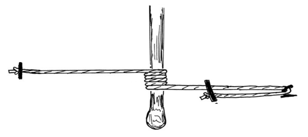 illustration of a lashed tiller