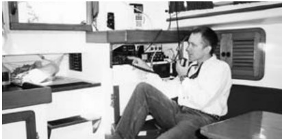 James using the ham radio.