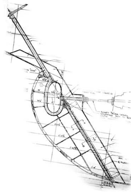 Spencer 35 original rudder design. Not the exact plans for Onrust, but close enough to be helpful in the process.