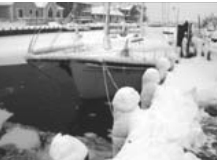 Agitator motor suspended at an angle at the author’s dock.