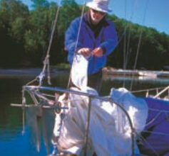 Picture of a man working on a boat