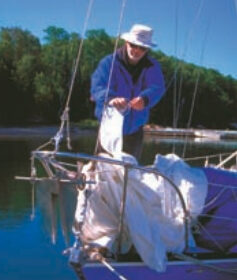 Picture of a man working on a boat