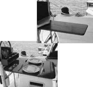 Pictures of a foldable cockpit table