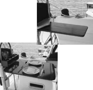 Pictures of a foldable cockpit table