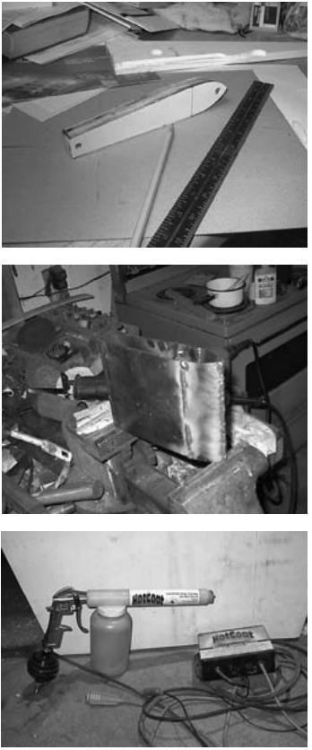 From top: identifying the trailing edge, welding, and the HotCoat system.