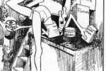 Illustration of digging on an icebox