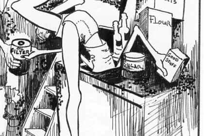Illustration of digging on an icebox