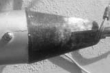 Serious galvanic corrosion between the pole and the casting can result and may cause the pole to split (see photo below).