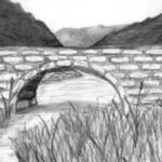 Picture of a river flowing through a cobble bridge
