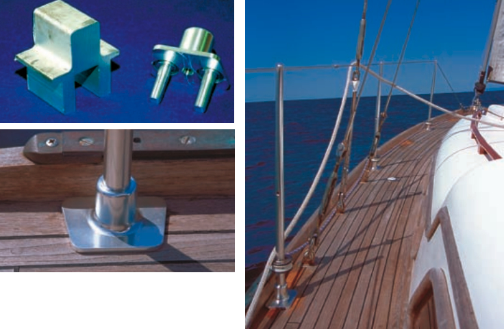 One-part base from start to finish, above, and installed on Ron’s boat, at right.