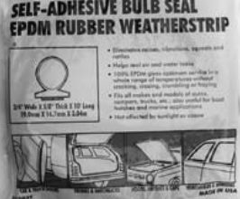 Weather Strip as a hood gasket