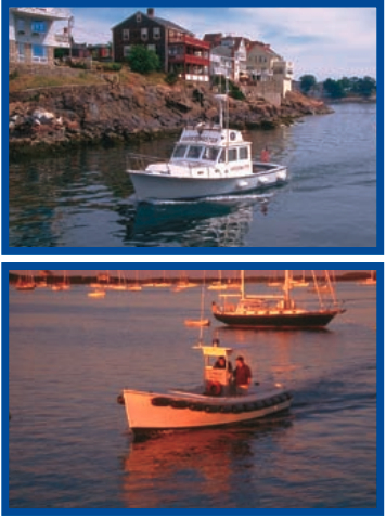 The harbormaster at Marblehead, Mass., can’t help but enjoy working in a scenic setting (above). Block Island, Rhode Island, harbormasters collect mooring fees from visitors (below).