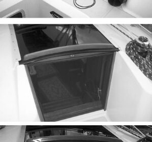 Pictures of the Easy-to-make companionway hatch screen
