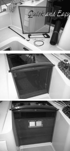 Pictures of the Easy-to-make companionway hatch screen