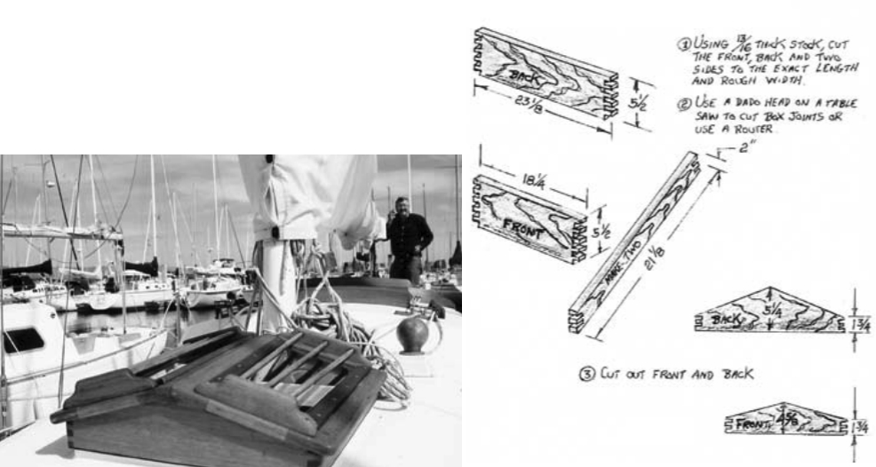 Diagram and picture of hatch pieces