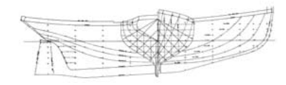 The Sophia is an example of a hull with a steep deadrise in a heavy displacement Y-section.