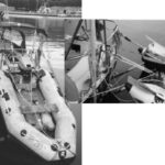 The Dinghy Tow system allows the Millards to launch the dinghy quickly. They removed this apparatus only for their Atlantic crossing.