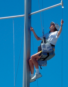 Picture of a woman up a mast