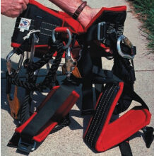 Wearing a climber’s harness, you could even hang upside down safely, not that you should do this on purpose.