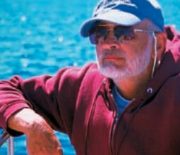 A picture of a man sailing