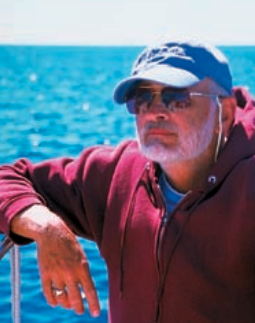 A picture of a man sailing