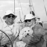 Ben and his wife, Marjatta Lyyra, and dog Amy enjoy one of those sailing days which make those who don’t have a boat stalk boatyards in search of a way to get out on the water.