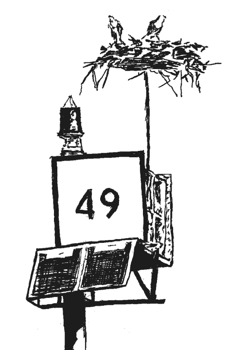 Drawing of osprey nesting