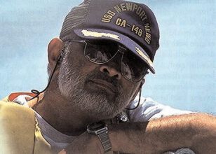 Picture of a man on a boat
