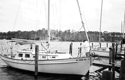Bill’s new old boat is a 1976 McInnis-designed Bristol-built Eastward Ho 31.