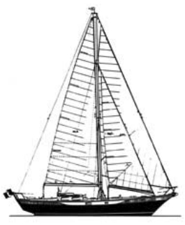 Blue Jeans, a 46-foot cutter without a bowsprit