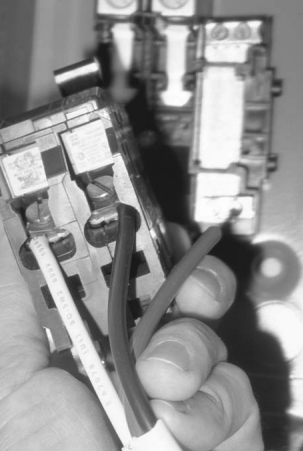 Clamp terminals allow stranded wire to be connected directly to the breaker but use crimp-on ring terminals for grounding wire connections.