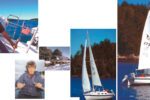 Bob Howe, above, sailing the Tanzer 22 he bought on a whim six years ago. Above, the boat is set for winter storage in Maine. At left, Kathy Howe enjoying a moment on the water. Svoboda, on the opposite page and on Page 45, is also enjoying her moments on the water.