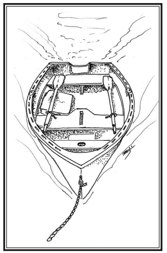 Illustration of a dinghy being towed