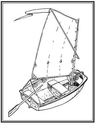 Illustration of a sailing tender