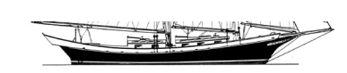 This double-ended schooner has a pinky stern and traditional clipper bow