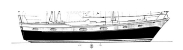 A raised quarterdeck and bald clipper bow on a 42-footer