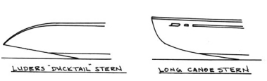 Stern profiles: Luders’ ducktail and canoe stern