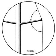 Spreader makes equal angles with capshroud